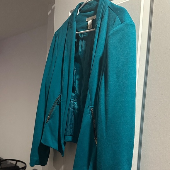 WD.NY Teal Blazer with Zipper Pockets - Picture 2 of 2